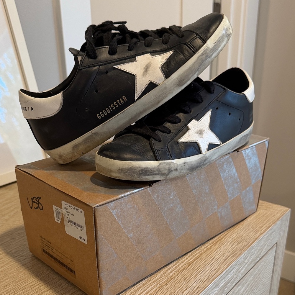 Golden Goose Black and White Star Sneakers